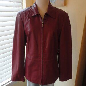 APT. 9 Red Lambskin Leather Jacket Med., NEW, w/o tags; Not Used!